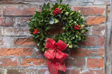 Holly Wreath with Bow
