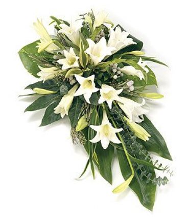 White Longi Lily Single Ended Spray