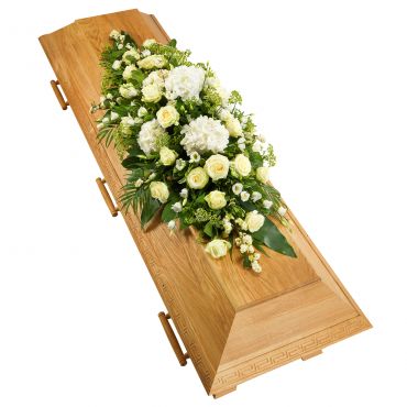 White And Green Casket Spray