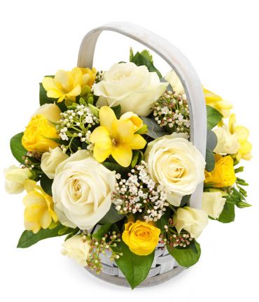 Yellow & White Basket