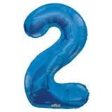 34" Blue Number 2 Balloon