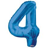 34" Blue Number 4 Balloon