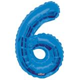 34" Blue Number 6 Balloon