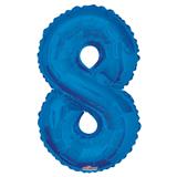 34" Blue Number 8 Balloon