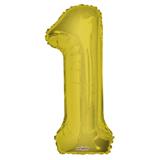34" Gold Number 1 Balloon