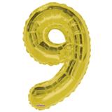 34" Gold Number 9 Balloon