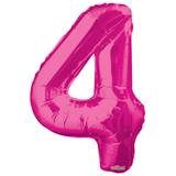 34" Pink Number 4 Balloon