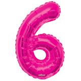 34" Pink Number 6 Balloon