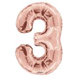 34" Rose Gold Number 3 Balloon