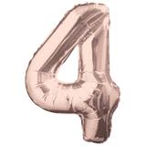 34" Rose Gold Number 4 Balloon