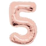 34" Rose Gold Number 5 Balloon