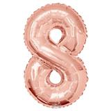 34" Rose Gold Number 8 Balloon