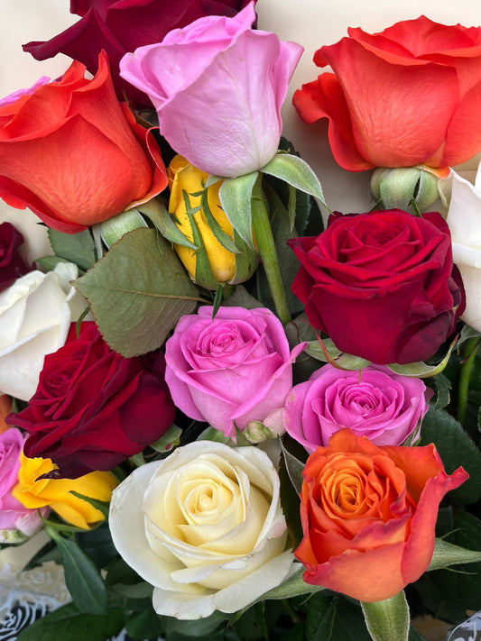 A Bouquet of 12, 18 or 24 Mixed Roses
