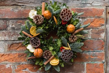 Holly Wreath with Luxury Decor