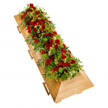 Red And Green Casket Spray