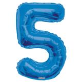 34" Blue Number 5 Balloon