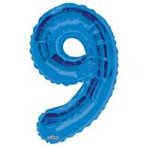 34" Blue Number 9 Balloon