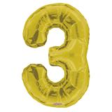 34" Gold Number 3 Balloon