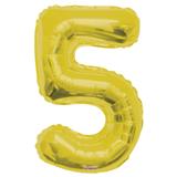 34" Gold Number 5 Balloon