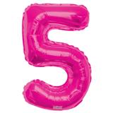 34" Pink Number 5 Balloon