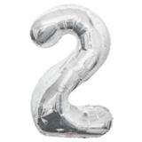 34" Silver Number 2 Balloon